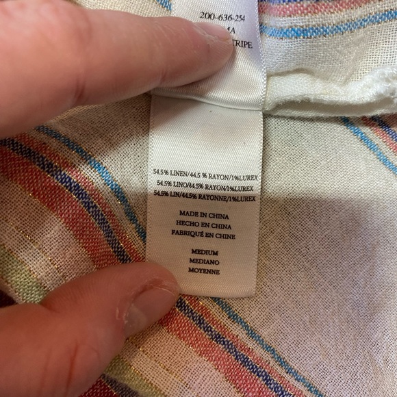 Rails Zuma Linen Blend Shirt in Havana Stripe Metallic Gold - Picture 9 of 9